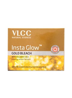 VLCC VLCC Gold Facial Kit, Bright & Glowing Skin - 60g and VLCC Insta Glow Gold Bleach - 30g | For Instant Fairness & Glowing Skin with Gold, and Turmeric  - Image 5