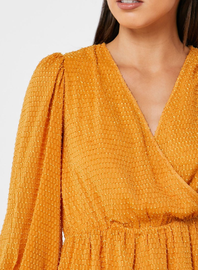 PIECES Wrap Peplum Top - Image 3