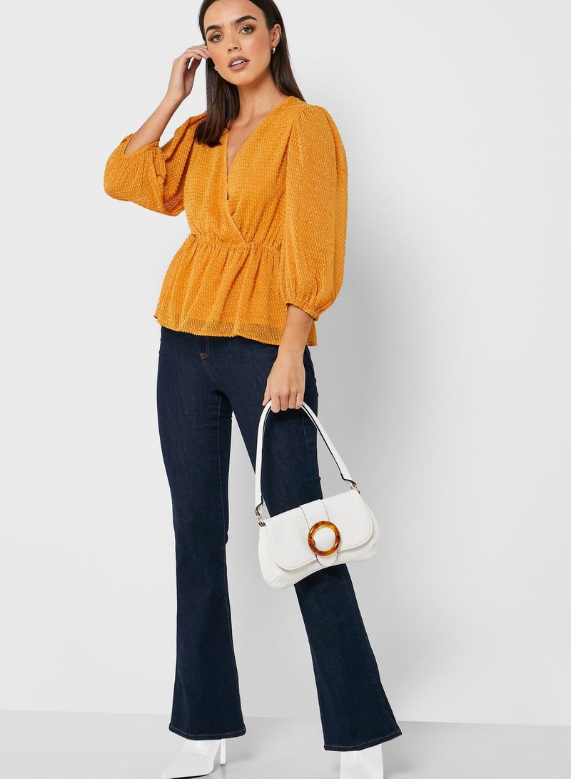 PIECES Wrap Peplum Top - Image 4