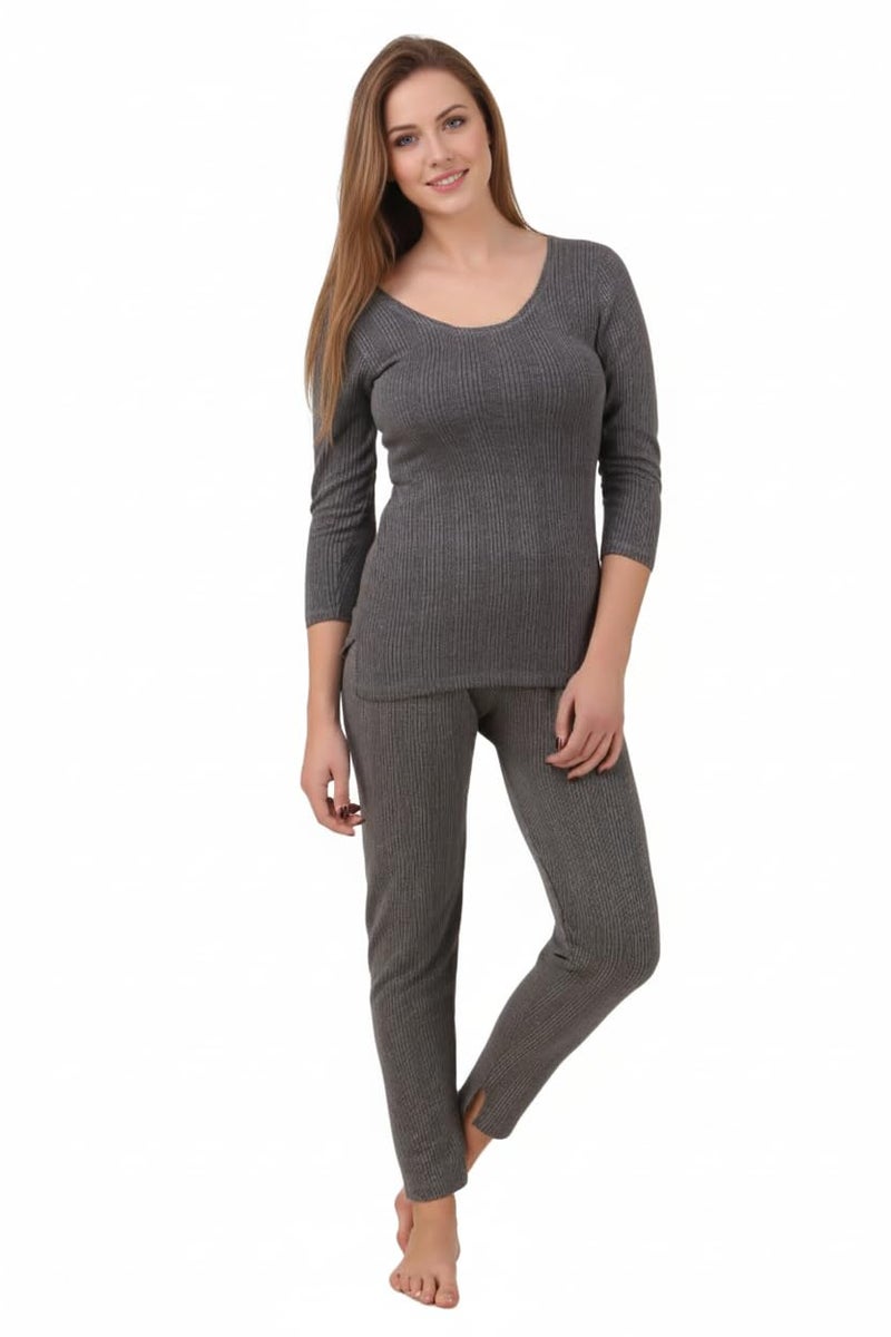 Hap Women's Top (Femalethermal_FS_DG_SET_XL_charcoal grey_X-Large) - Image 5