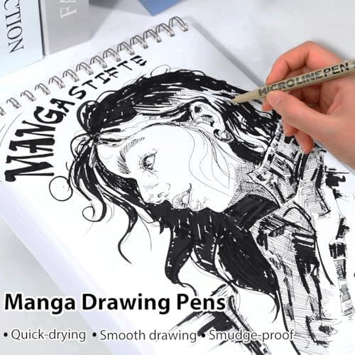 SAKEYR Micro-Pen Fineliner Ink Pens Black: 12 Size Black Micro Pen Set, Fine Line Art Pens for Artists, Waterproof Archival Inking Fine Liners for Technical Drawing, Sketching, Illustration, Manga - Image 5
