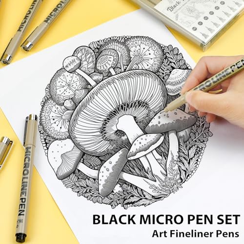 SAKEYR Micro-Pen Fineliner Ink Pens Black: 12 Size Black Micro Pen Set, Fine Line Art Pens for Artists, Waterproof Archival Inking Fine Liners for Technical Drawing, Sketching, Illustration, Manga - Image 4