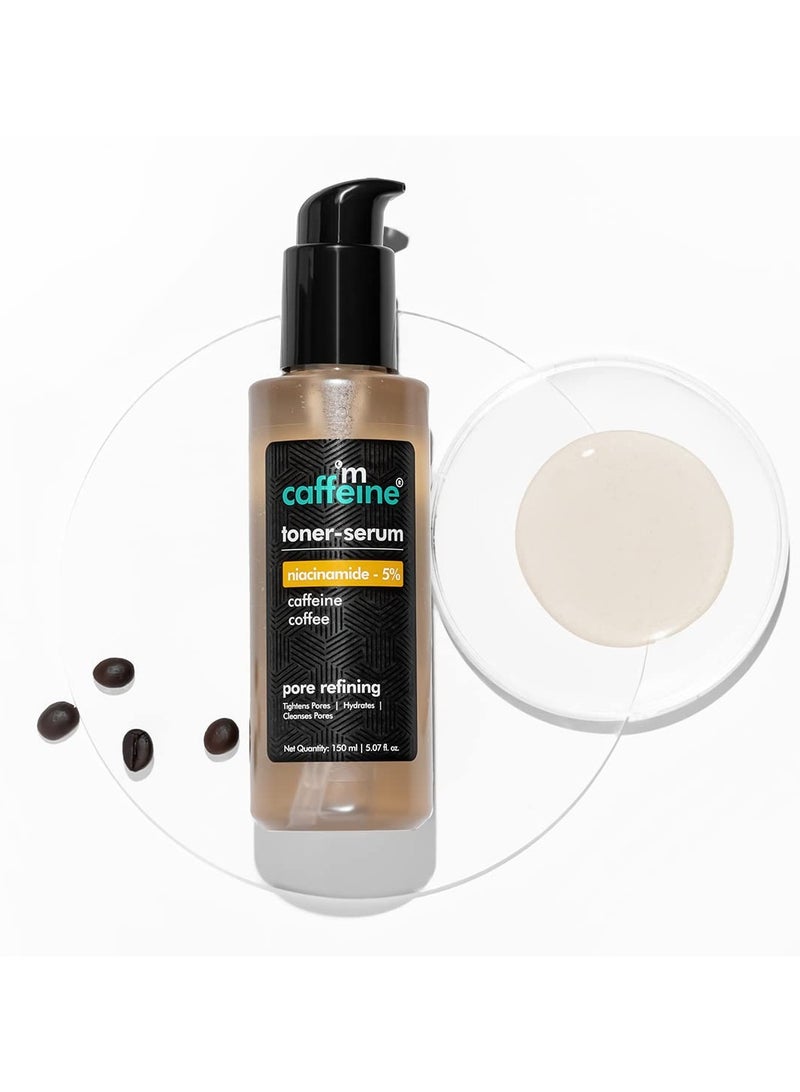 MCaffeine 5% Niacinamide 2 In 1 Toner-Serum With Coffee For Pore Refining|Fades Blemishes, Tightens & Cleanses Pores|24 Hrs Hydration|Lightweight Face Toner For Women & Men - 150 Ml - Image 1