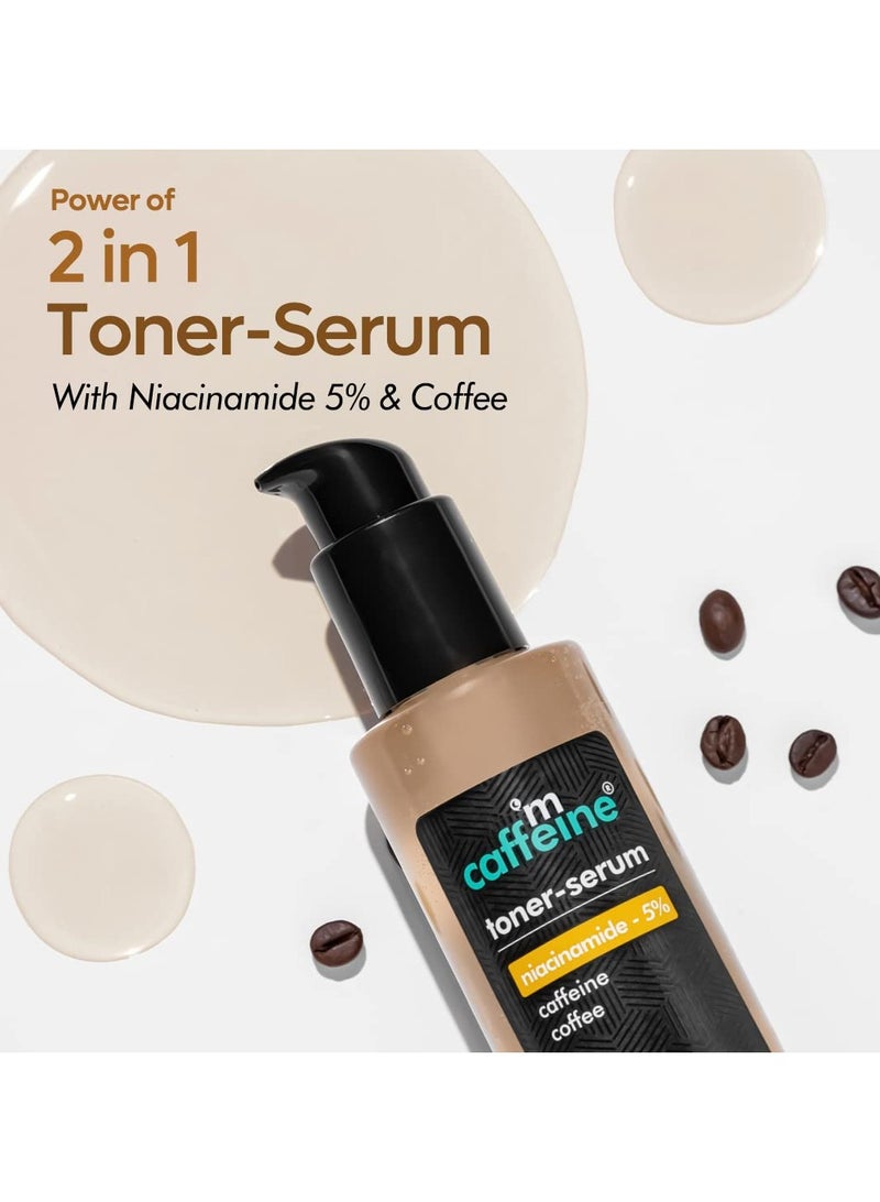 MCaffeine 5% Niacinamide 2 In 1 Toner-Serum With Coffee For Pore Refining|Fades Blemishes, Tightens & Cleanses Pores|24 Hrs Hydration|Lightweight Face Toner For Women & Men - 150 Ml - Image 2
