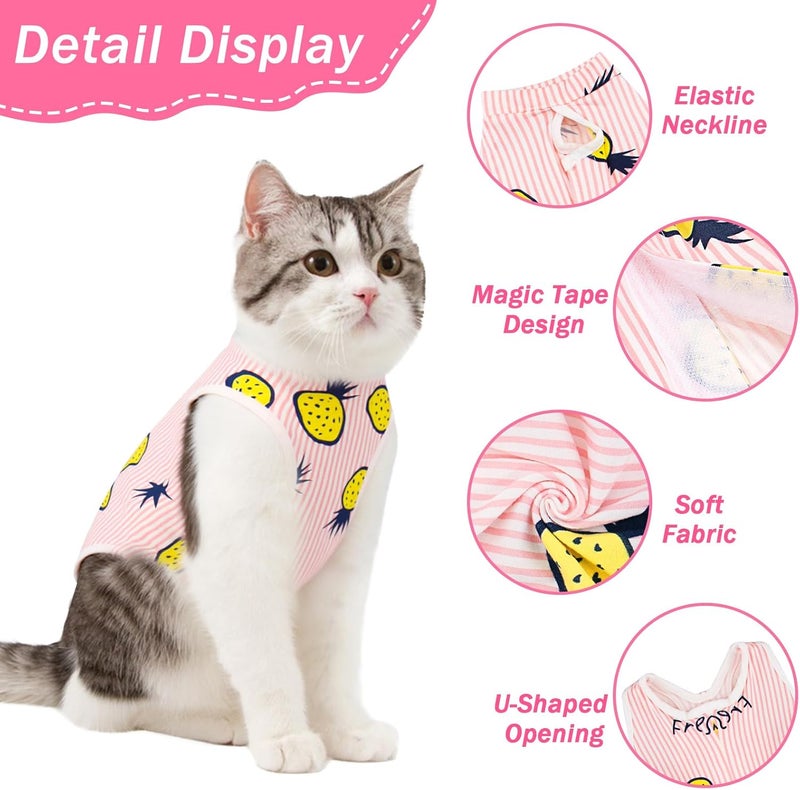 Coppthinktu Cat Recovery Suit Female Cats Onesie for Cats, Breathable Cat Surgery Suit for Surgical Abdominal Wounds Skin Diseases, Cute Kitten Spay Recovery Suit E-Collar Alternative Anti Licking - Image 3