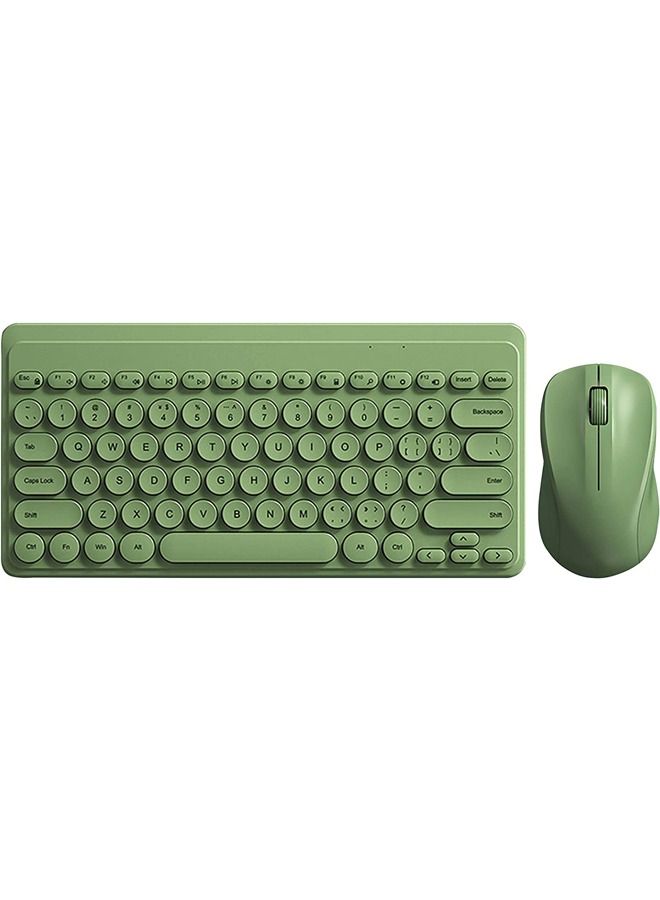 Fashion Wireless Keyboard and Mouse Combo USB Cordless Cute Round Key Smart Power Saving Ultra Slim Combo for Laptop Computer and Desktop - Image 1