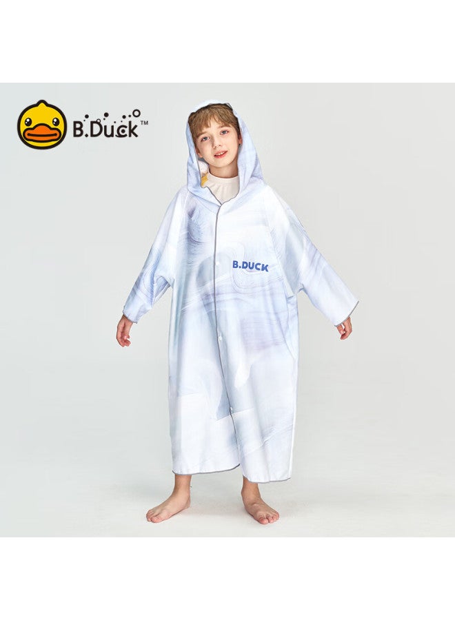 B.duck Children's Quick-drying Hooded Bathrobe With Hood, Wearable Girls' Absorbent Towel, Beach Towel, Hot Spring Bath Towel