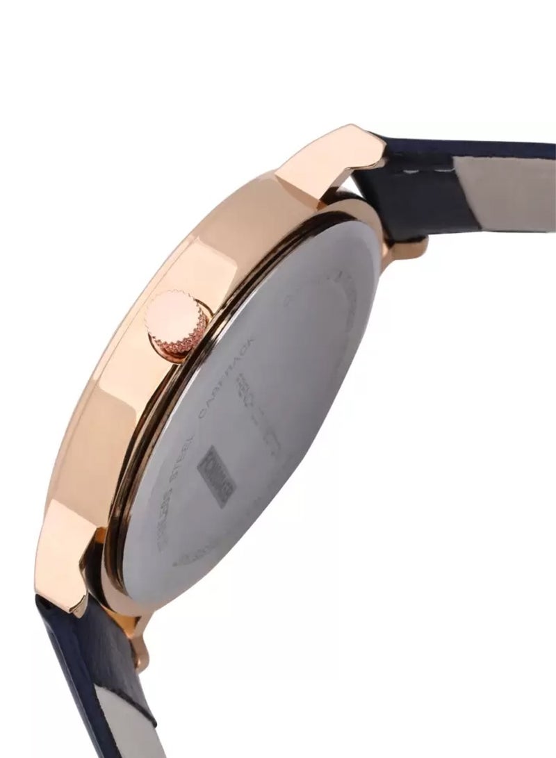 French Connection ساعة يد للرجال بقرص أزرق تناظري مع أساور جلدية FCN00045B - 45 مم - Image 3