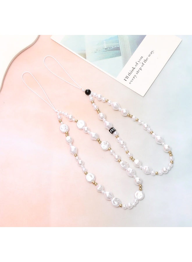 NIBEMINENT Phone Charm/ Chain Strap for Women Girls, Special Pearls Cell Phone Case Lanyard Wrist Strap  - Image 2