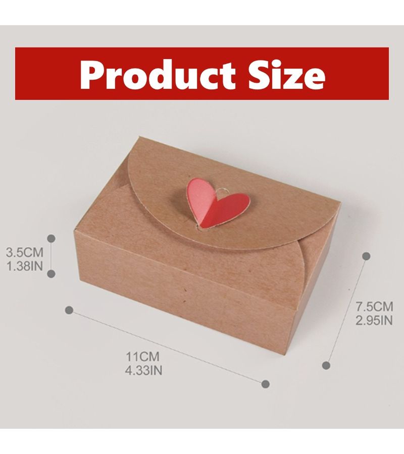 A 10pcs Kraft Paper Heart Box Gift Set For Candy Birthday Anniversary Wedding Romantic Occasions With Gift Tags - Image 3