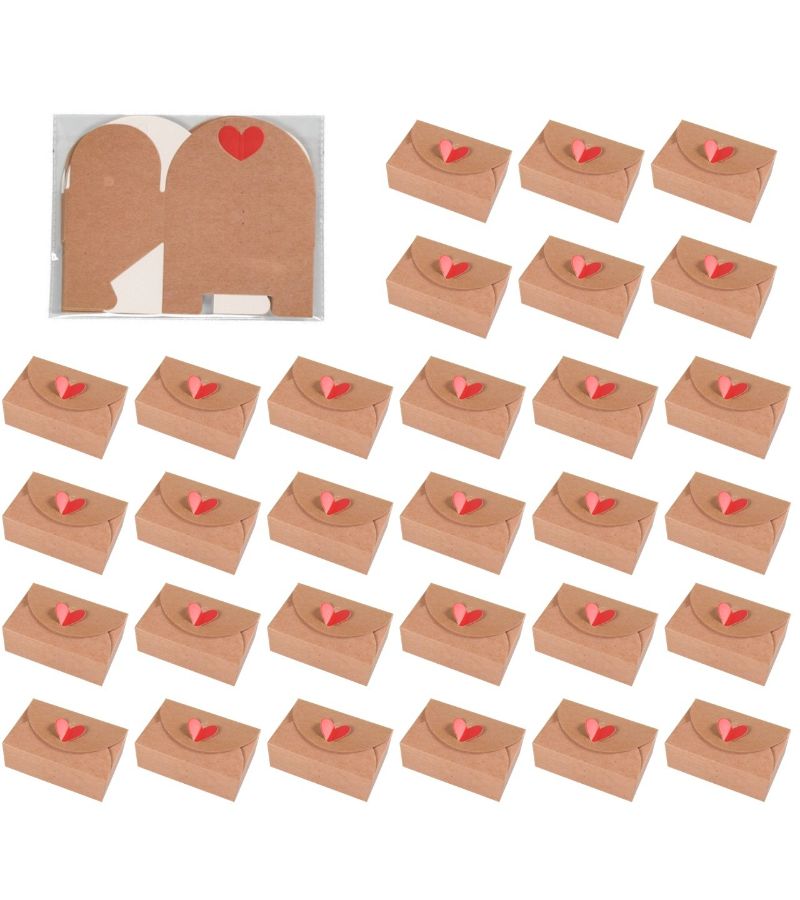 A 10pcs Kraft Paper Heart Box Gift Set For Candy Birthday Anniversary Wedding Romantic Occasions With Gift Tags - Image 5