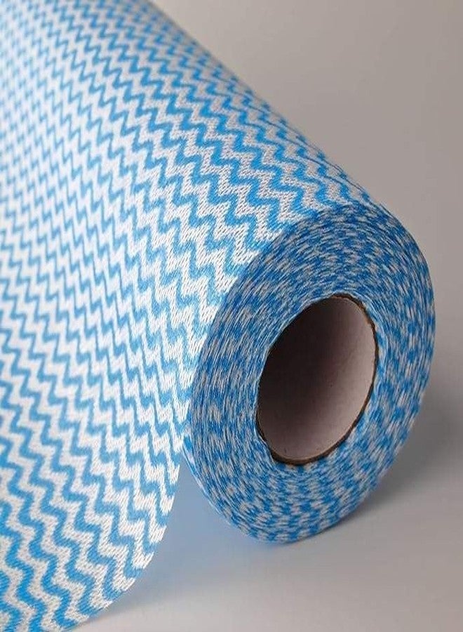 MDN Mist Non-Woven Disposable & Reusable Kitchen Towels - Multi-Purpose Cleaning Cloths, Washable Towel Roll with 80 Pulls, Ideal for Dishwashing, Household, Office, and General Cleaning, Blue Color. - Image 1