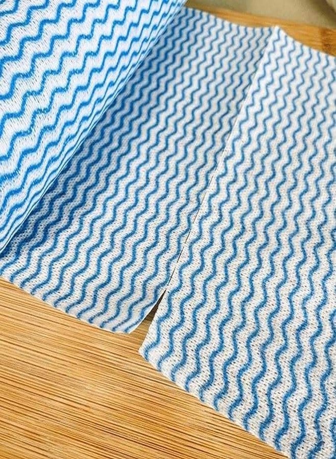 MDN Mist Non-Woven Disposable & Reusable Kitchen Towels - Multi-Purpose Cleaning Cloths, Washable Towel Roll with 80 Pulls, Ideal for Dishwashing, Household, Office, and General Cleaning, Blue Color. - Image 2