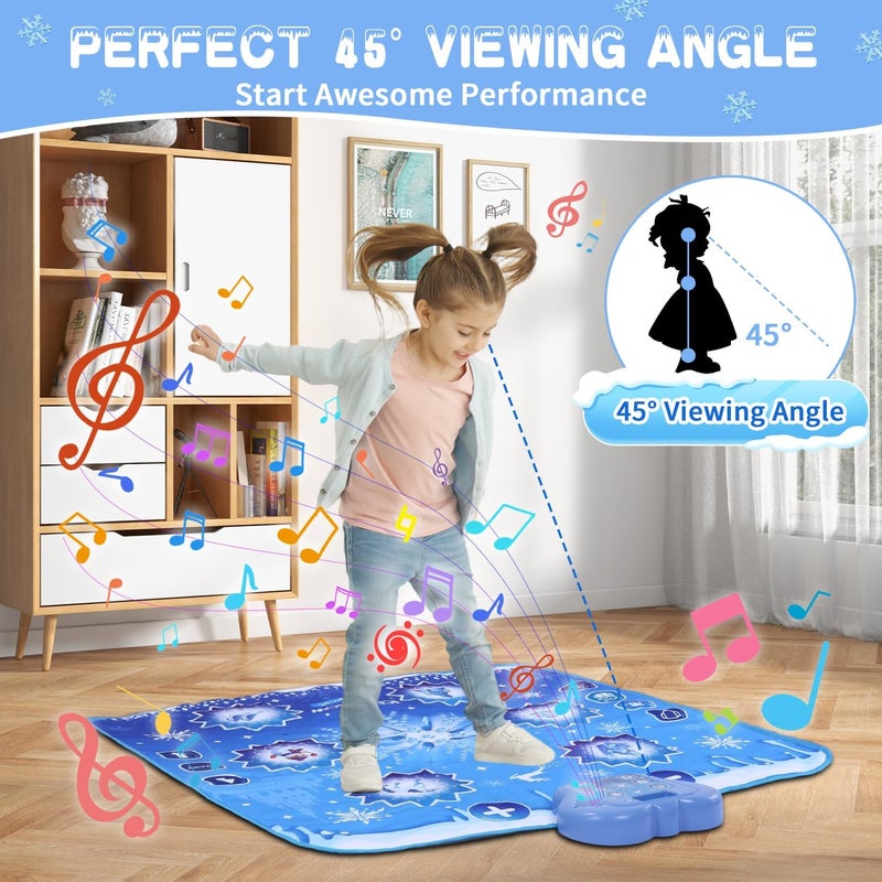 Dance Mat Children's Toy Gifts for Girls 3 4 5 6 7 8 9 Years, 6 Buttons Dance Mat with Bluetooth, Flowing Light Control System with Stand, Bluetooth Music, Princess Gift for 3-12 Years - Image 4