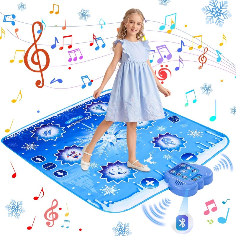 Dance Mat Children's Toy Gifts for Girls 3 4 5 6 7 8 9 Years, 6 Buttons Dance Mat with Bluetooth, Flowing Light Control System with Stand, Bluetooth Music, Princess Gift for 3-12 Years - Image 1