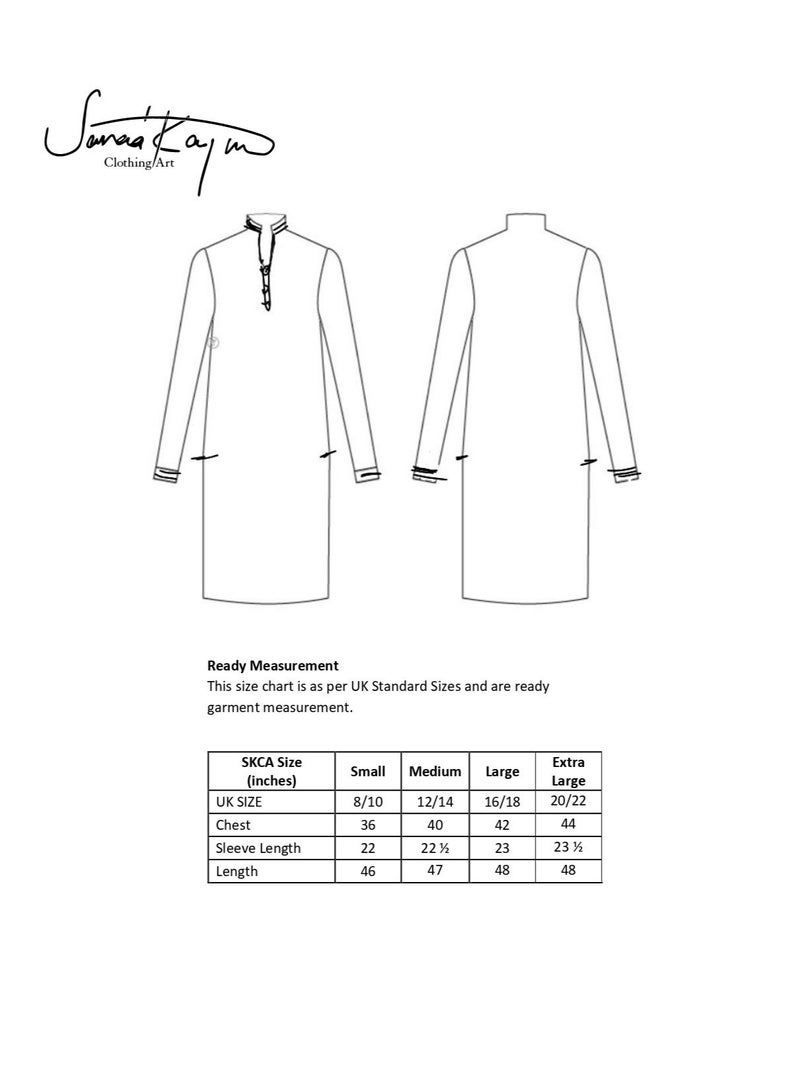 Sana'a Kayum Ivory Classic Day Wear Basic Kurta Style With Full Sleeves - Image 5