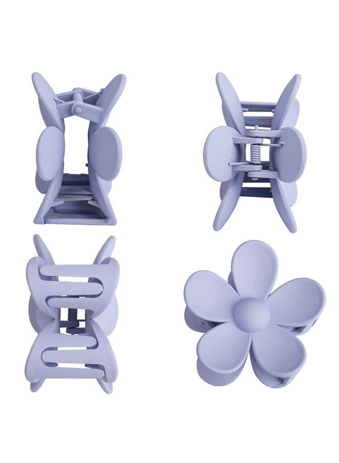 Messen 12 Pieces Flower Claw Clips Large Jaw Clip for Women Girls Thick Hair 12 Colors Matte Big Hair Claw Clip Non Slip Strong Hold Hair Catch Clamps Barrettes Headwear Accessories for Thin Hair - Image 3