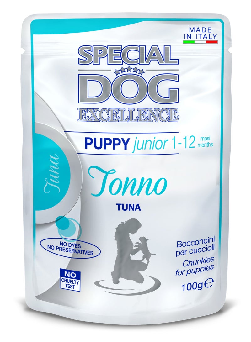 Monge Special Dog Excellence by Monge | Puppy & Junior Dog Wet Food with Tuna | Super Premium Complete Wet Puppy Food | Chunkies in Pouch - Image 2