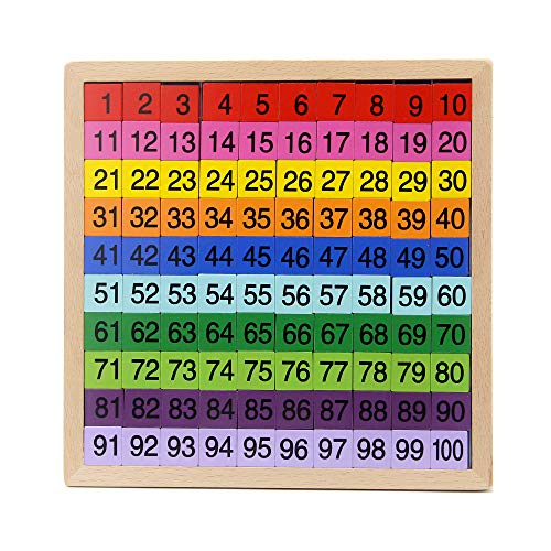 MERRYHEART Wooden Math Learning Board Toy Montessori 1100 Consecutive Numbers Wooden Hundred Digital Board Educational Game for Kids with Storage Bag - Image 1