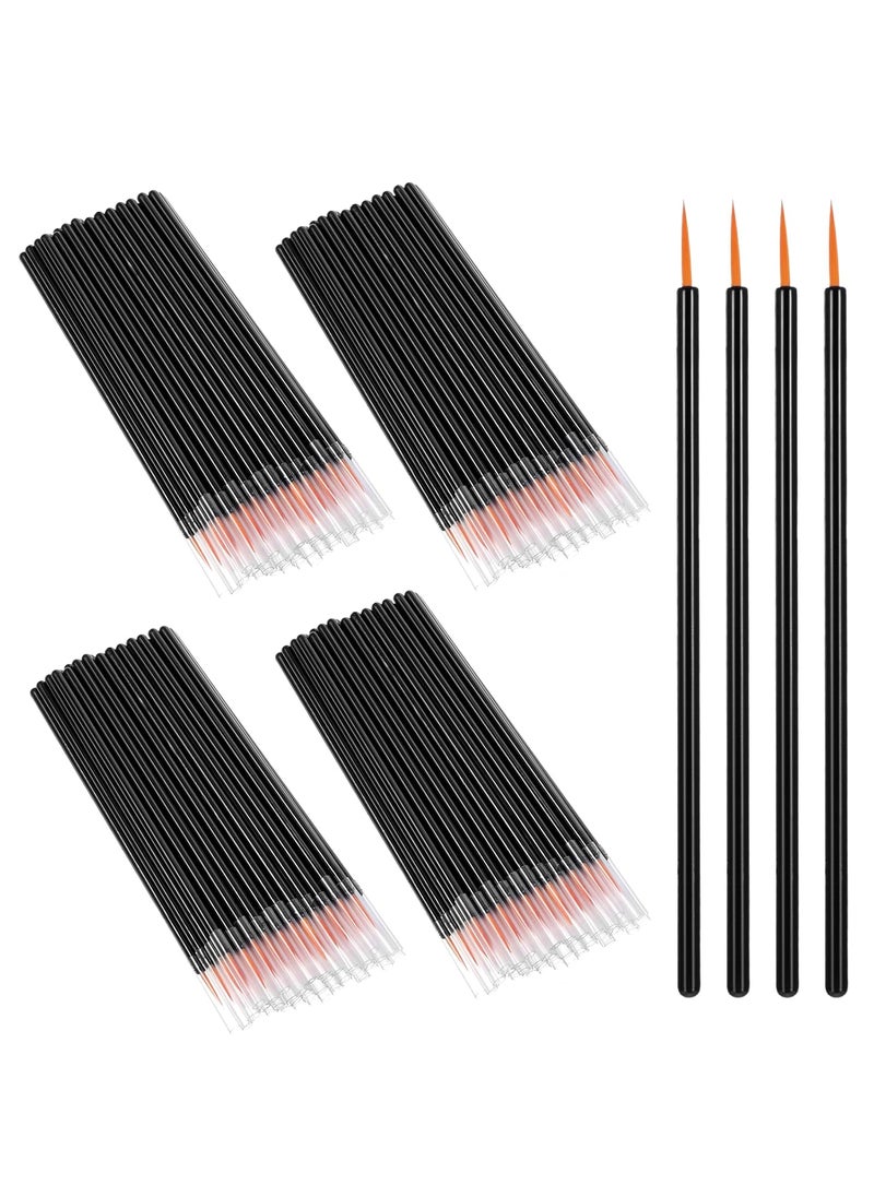COBEE - cobee 100 Pcs Disposable Eyeliner Brush Set, Cosmetic Eye Liner Applicator Ultra-fine Point Eyelash Brush Wands Cosmetic Makeup Tool for Lip Liners Eyelashes Detail Painting - Image 1