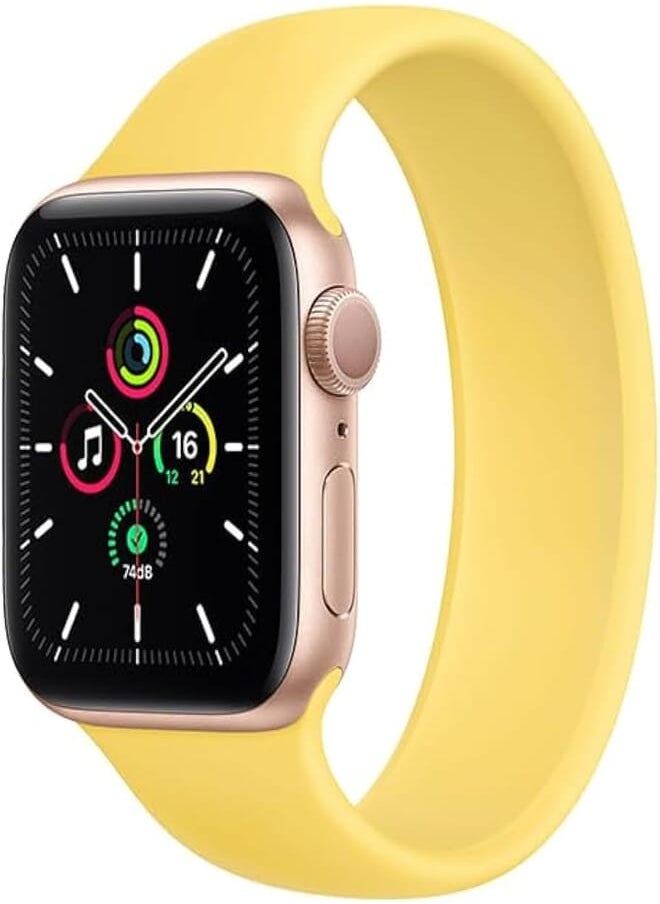 Izone - IZONE Silicone Loop Strap Band for Apple Watch Series 2,3,4,5,6,7,SE,8,Ultra (42mm/44mm/45mm/49mm, Yellow) - Image 1