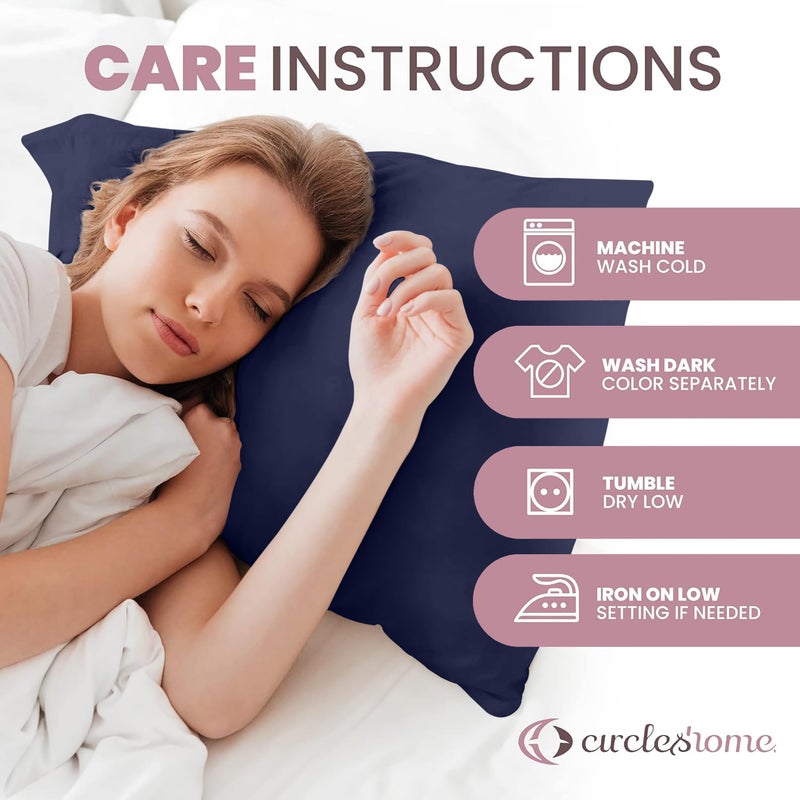 CirclesHome Pillow Protectors 4 Pack Standard Zippered - 100% Cotton Breathable Pillowcases - Protects Pillows from Dirt  Dust and Debris (Standard - Set of 4 - 20x26) - Image 4