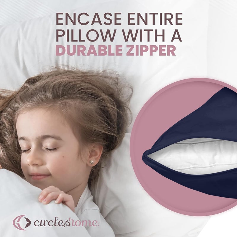 CirclesHome Pillow Protectors 4 Pack Standard Zippered - 100% Cotton Breathable Pillowcases - Protects Pillows from Dirt  Dust and Debris (Standard - Set of 4 - 20x26) - Image 3