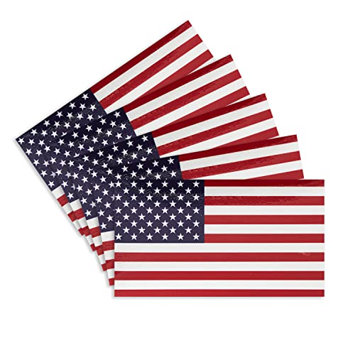 CANTENDO 5Pcs U.S.A Flag Decal Sticker - American Flags Reflective Vinyl Car Stickers - for Car Window Bumper Waterproof Sticker (2.5 x 4.5 Inch) - Image 1