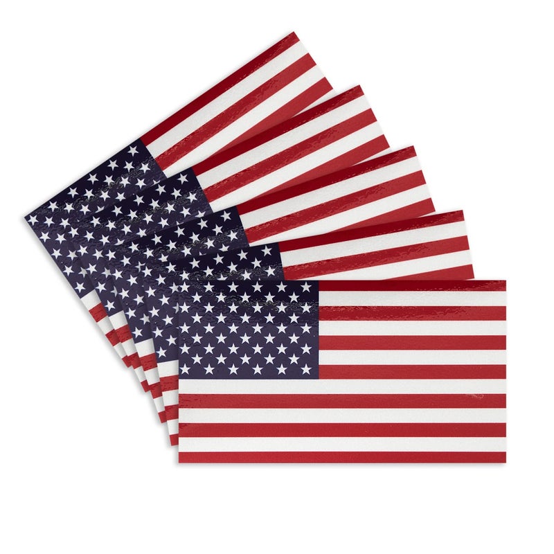 CANTENDO 5Pcs U.S.A Flag Decal Sticker - American Flags Reflective Vinyl Car Stickers - for Car Window Bumper Waterproof Sticker (2.5 x 4.5 Inch) - Image 2
