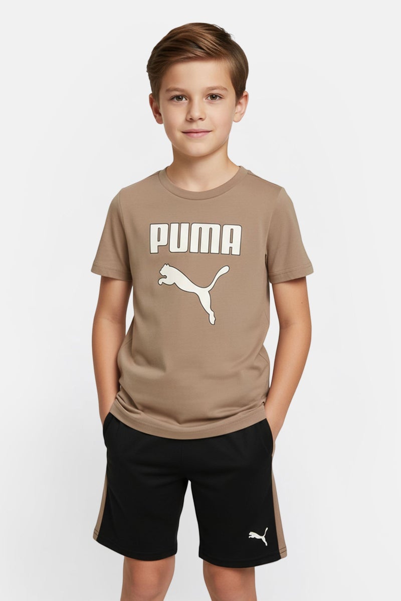 PUMA طقم تي شيرت قصير الأكمام وشورت من علامه تجارية للأطفال الأولاد 2 قطعة، متعدد الألوان - Image 1