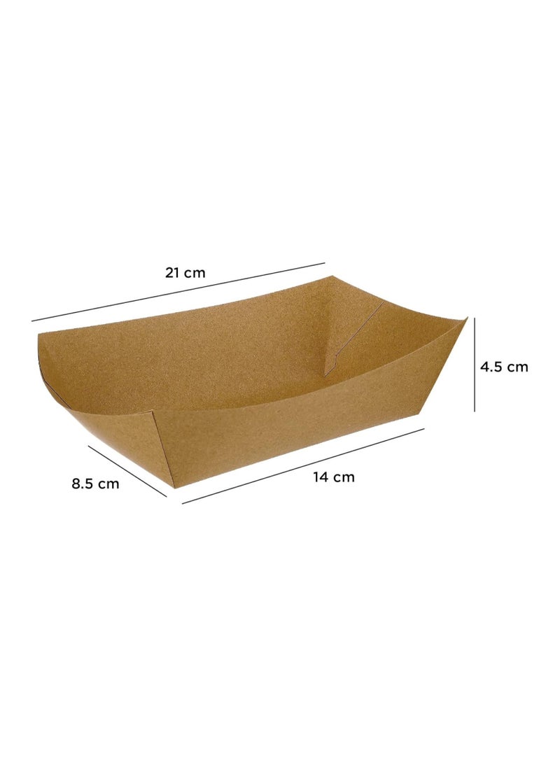 AY CABRON Ay Cabron™ Premium Brown Disposable Paper Food Serving Tray 0.5Kg (1 lb) Capacity Heavy Duty Container Multiple Sizes  - Image 2