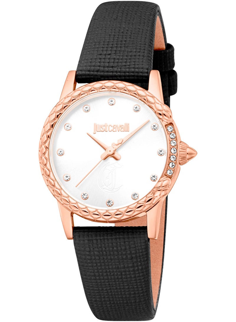 Just Cavalli ساعة ليدي فيورينزا سناك Jc1L310L0035 - جلد أنثوي كوارتز 3 عقارب - Image 1