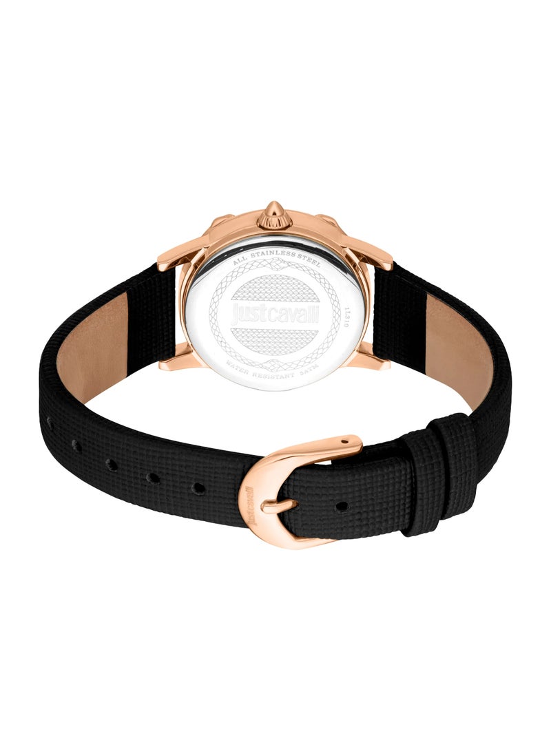 Just Cavalli ساعة ليدي فيورينزا سناك Jc1L310L0035 - جلد أنثوي كوارتز 3 عقارب - Image 3