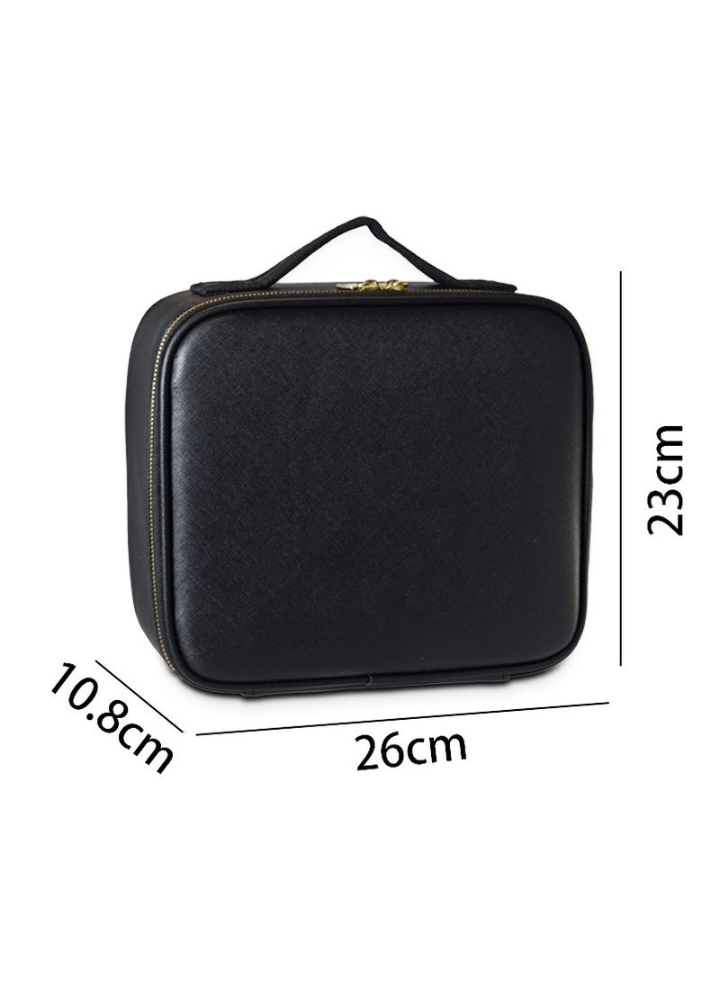 LED Lighted Makeup Bag Travel Case Cosmetic Makeup Holder Organizer Handbag Purse Pouch Bag with Light Mirror  - Image 4