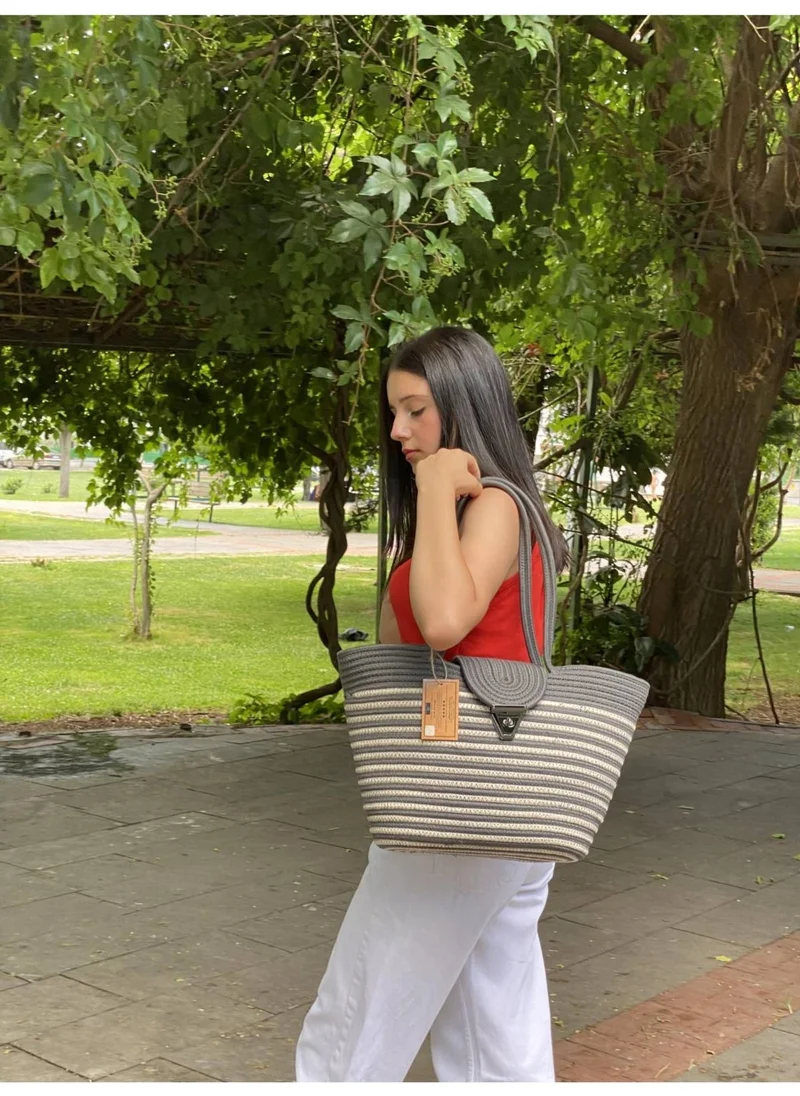 BDZ Deri Jute Straw Look Handbag Beach Bag Shoulder Bag