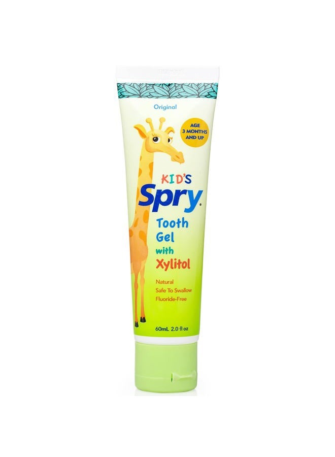 Spry Natural Xylitol Toothpaste for Baby, Toddler and Kids Age 3 Months and Up - Fluoride Free Tooth Gel, Tasty, Support Development of Emerging Teeth, Original 2 Fl Oz (Pack of 2) - Image 1