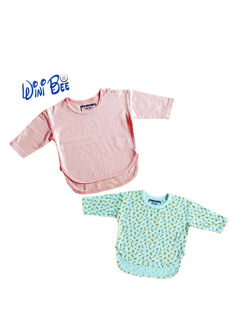 WiNi BEE Baby girl Clothes 2-Pack Tops Long sleeve baby Tee girls T-shirt Newborn Floral Printed 0-24 Months - Image 2