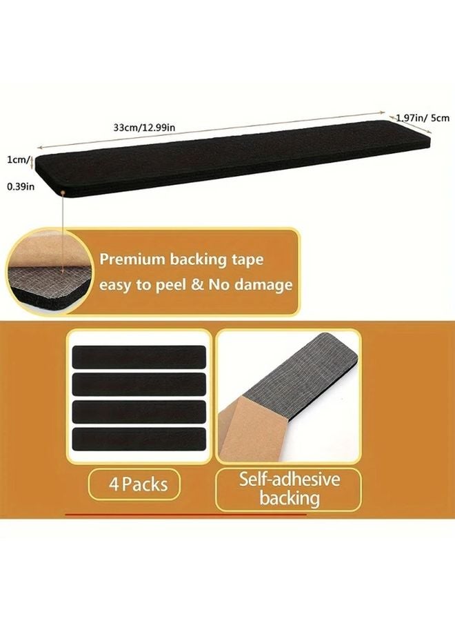 4 Pcs Gray Self Adhesive Felt Bulletin Board Strips No Residue Office Home Decor - Image 4