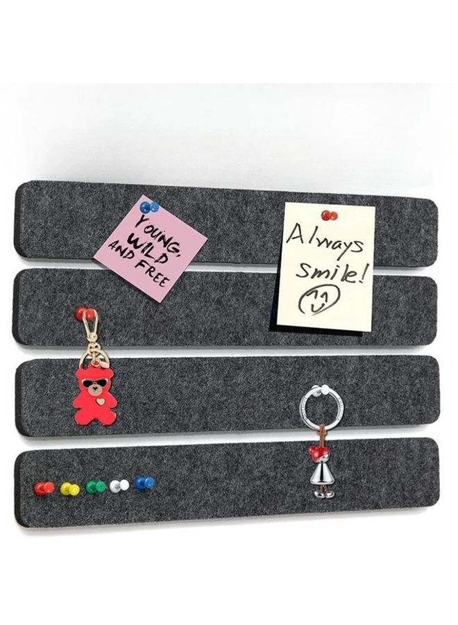 4 Pcs Gray Self Adhesive Felt Bulletin Board Strips No Residue Office Home Decor - Image 5