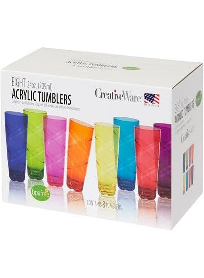 CreativeWare Circus Set of 8, 24 Ounces Tumbler Set, 24 oz, Multicolor (CIR08MULTI) - Image 4