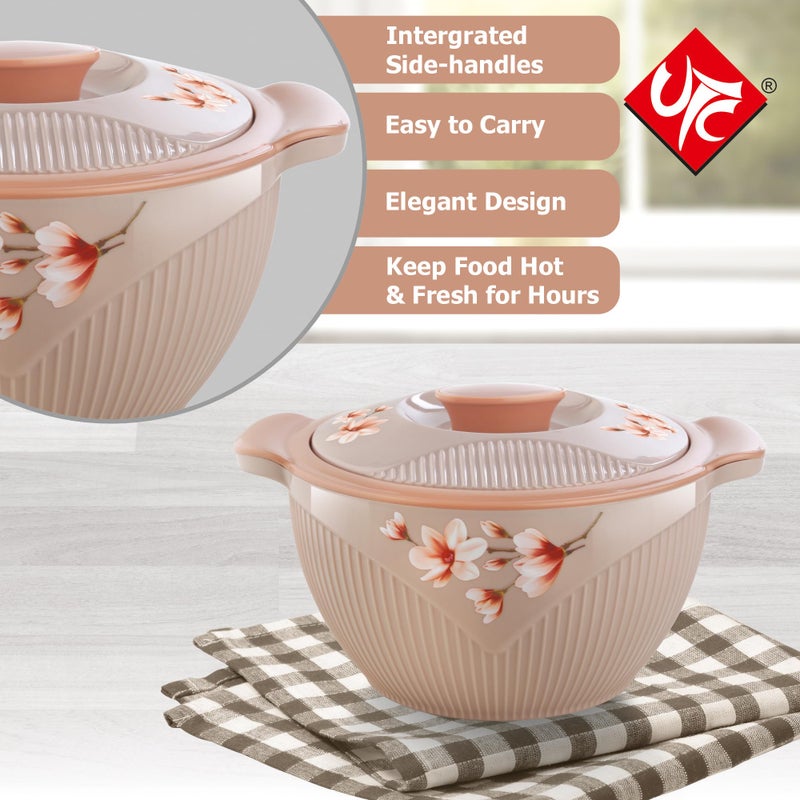 UTC Stylo 3 Pcs Casserole Set (900ml, 1200ml, 2100ml), Cream | BPA Free | Food Grade | PU Insulated | Hot & Cold - Image 5
