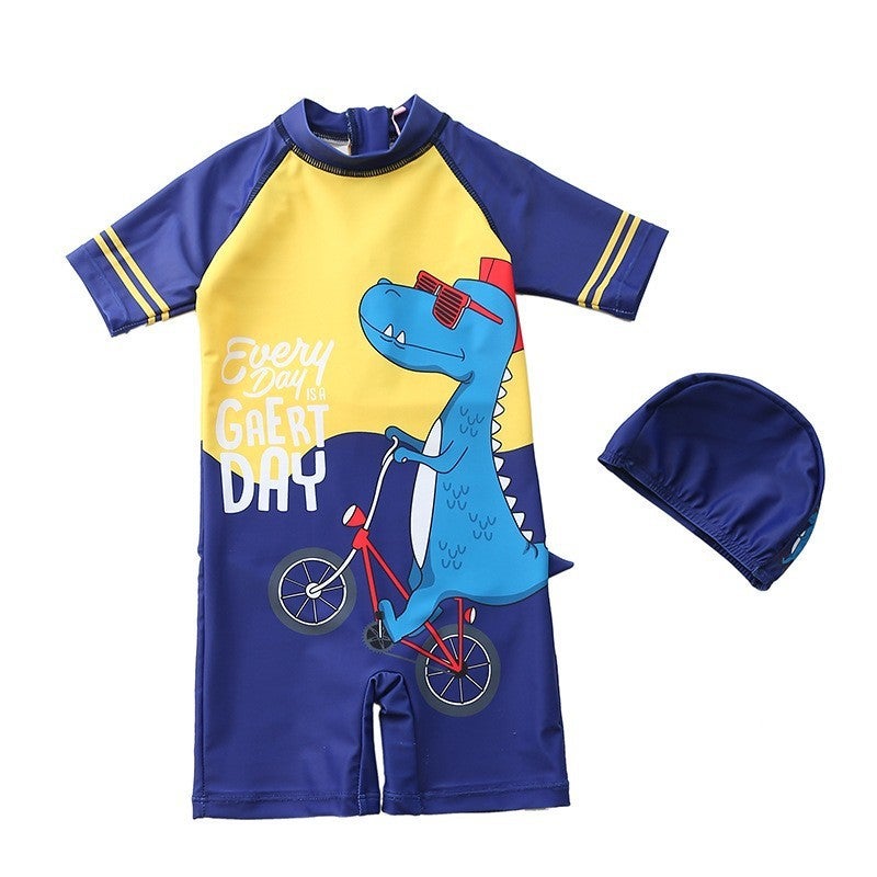 Generic Childrens Swimwear Boys Swimwear Baby Quick-drying Baby Cartoon Dinosaur Boys Swimwear 8017-8 blue cycling dinosaur