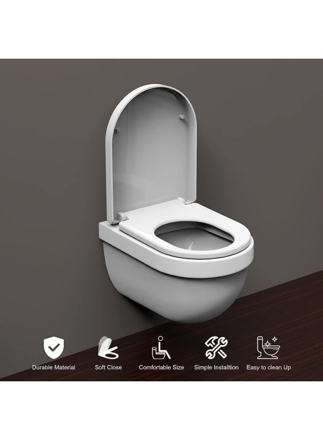 Soft Close Quick Release Toilet Seat (D/U Shape) – Heavy Duty Adjustable Stainless Hinges, White Elongated Toilet Lid with Easy Cleaning & Top Fixing - Image 4