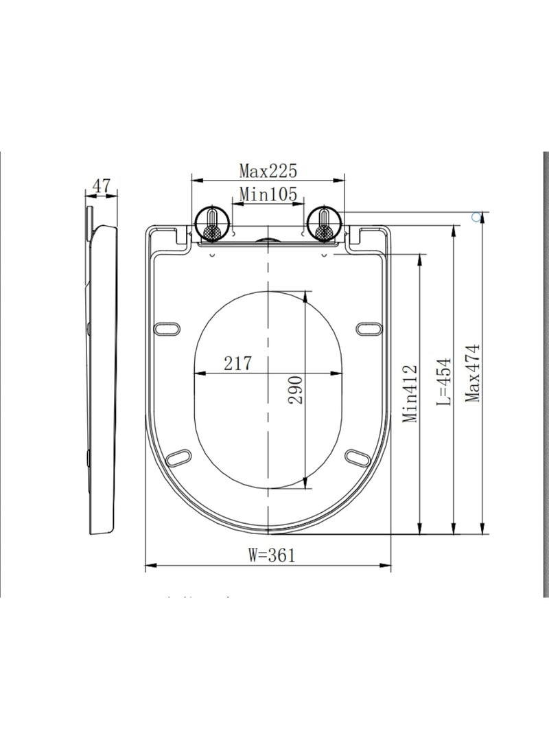 Soft Close Quick Release Toilet Seat (D/U Shape) – Heavy Duty Adjustable Stainless Hinges, White Elongated Toilet Lid with Easy Cleaning & Top Fixing - Image 5