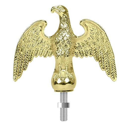 NQ Gold Flag Pole Eagle Topper Ornament, Aluminum Alloy Eagle Finial for 20'/25'/30' Telescopic/Sectional Flagpole（Gold,7inch） - Image 1
