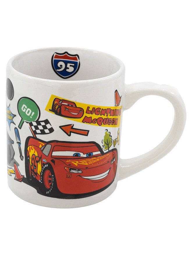 STOR كوب ستور بيكسار سيراميك سيارات ملصقات 240 مل مع مقبض | مجموعة من 1 قطعة شكل دائري | آمن للاستخدام في الميكروويف وغسالة الصحون، آمن في الفريزر | مثالي للاستخدام اليومي للقهوة، الشاي، متعدد الألوان - Image 1