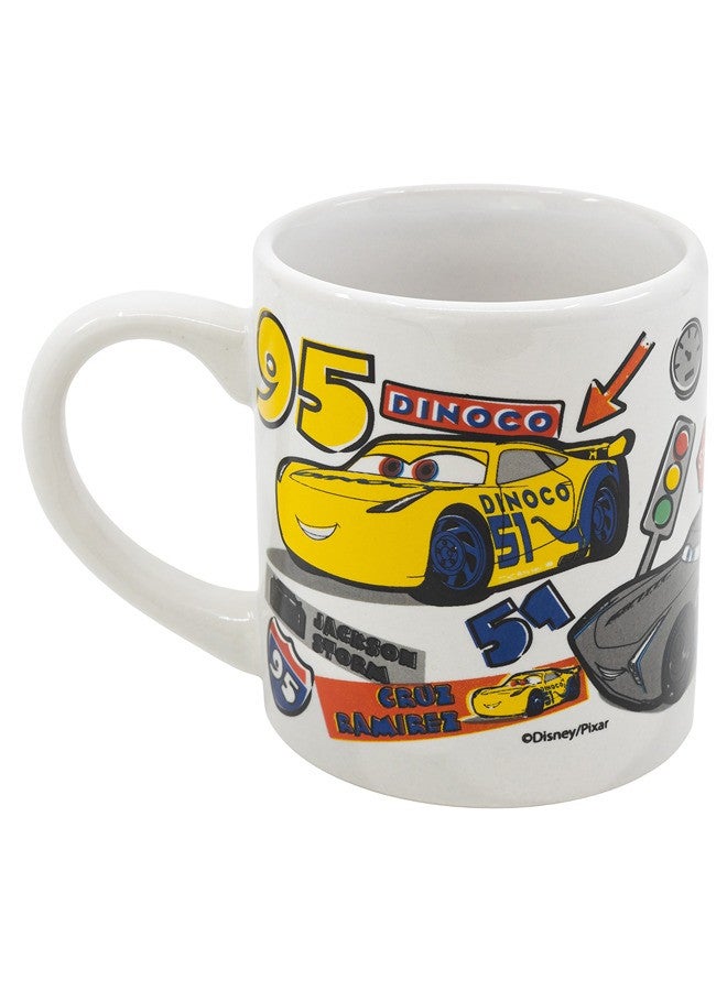 STOR كوب ستور بيكسار سيراميك سيارات ملصقات 240 مل مع مقبض | مجموعة من 1 قطعة شكل دائري | آمن للاستخدام في الميكروويف وغسالة الصحون، آمن في الفريزر | مثالي للاستخدام اليومي للقهوة، الشاي، متعدد الألوان - Image 2