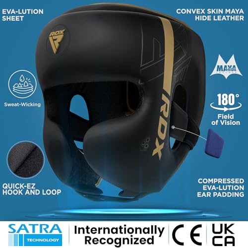 RDX Kids Boxing Headgear MMA Training Adjustable Padded Kara Muay Thai Juniors Head Gear Kickboxing Sparring Martial Arts Karate Taekwondo Youth Girls Boys Helmet Home Gym Workouts - Image 3