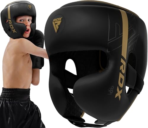 RDX Kids Boxing Headgear MMA Training Adjustable Padded Kara Muay Thai Juniors Head Gear Kickboxing Sparring Martial Arts Karate Taekwondo Youth Girls Boys Helmet Home Gym Workouts - Image 1