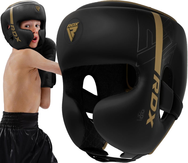 RDX Kids Boxing Headgear MMA Training Adjustable Padded Kara Muay Thai Juniors Head Gear Kickboxing Sparring Martial Arts Karate Taekwondo Youth Girls Boys Helmet Home Gym Workouts - Image 2